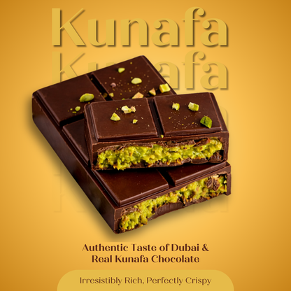 MOM Chocolate Signature Dubai Kunafa Chocolate | Pistachio & Crispy Kunafa Filled Chocolate Bar | Premium Handmade Chocolate Experience